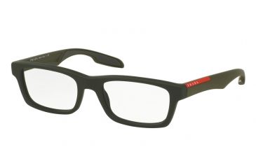 Image of Prada PS07CV Prescription Eyeglasses UBW1O1-55 - Green Rubber Frame