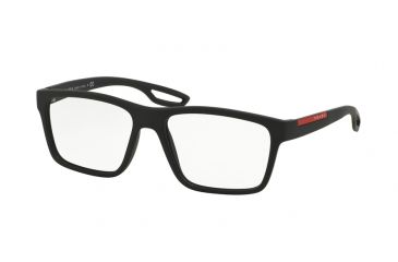 Image of Prada PS07FV Eyeglass Frames UAP1O1-53 - Black Rubber Frame