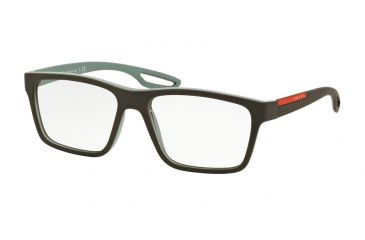 Image of Prada PS07FV Eyeglass Frames UFJ1O1-53 - Brown Rubber/lt Green Rubber Frame