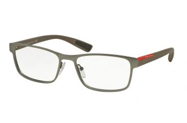 Image of Prada PS50GV Progressive Prescription Eyeglasses DG11O1-55 - Gunmetal Rubber Frame