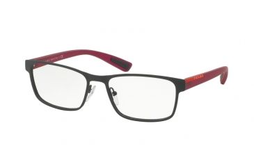 Image of Prada PS50GV Progressive Prescription Eyeglasses TFZ1O1-55 - Grey Rubber Frame