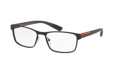 Image of Prada PS50GV Progressive Prescription Eyeglasses, 55mm, Brown Rubber, PS50GV-VYY1O1-55-PRO