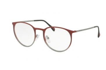 Image of Prada PS50HV Eyeglass Frames U6V1O1-50 - Top Bordeaux Gradient/gunmetal Frame