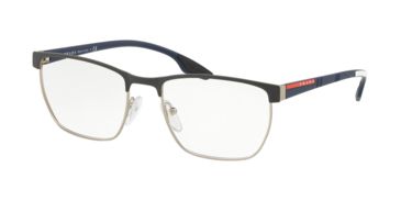 Image of Prada PS50LV Eyeglass Frames TFZ1O1-53 - Grey Rubber/Silver Rubber Frame