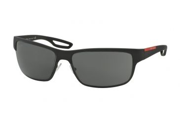 Image of Prada PS50QS Bifocal Prescription Sunglasses PS50QS-DG01A1-64 - Lens Diameter 64 mm, Frame Color Black Rubber/Matte Black