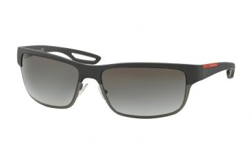 Image of Prada PS50QS Bifocal Prescription Sunglasses PS50QS-TIG0A7-64 - Lens Diameter 64 mm, Frame Color Grey Rubber/Matte Gunmetal