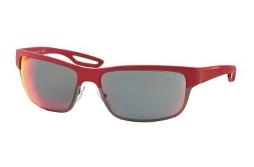 Image of Prada PS50QS Bifocal Prescription Sunglasses PS50QS-TWL9Q1-64 - Lens Diameter 64 mm, Frame Color Red Rubber/Matte Gunmetal