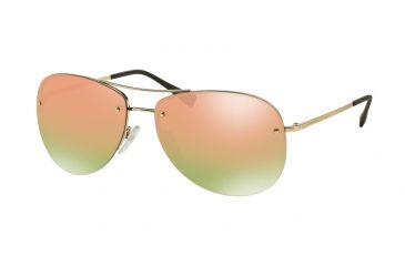 Image of Prada PS50RS Sunglasses ZVN5L2-62 - Pale Gold Frame, Grey Mirror Rose Gold Lenses