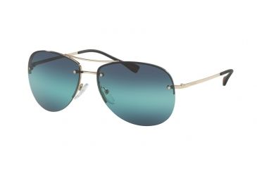 Image of Prada PS50RS Sunglasses ZVN5T2-62 - Pale Gold Frame, Blue Gradient Lenses