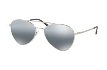 Image of Prada PS50SS Sunglasses 1AP2F2-60 - Matte Silver Frame, Polar Grey Mirror Grad Silver Lenses