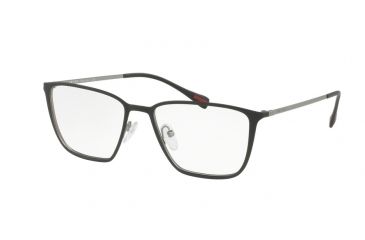 Image of Prada PS51HV Bifocal Prescription Eyeglasses DG01O1-52 - Top Black Rubber/gunmetal Frame