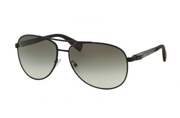 Image of Prada PS51OS Sunglasses DG00A7-62 - Black Rubber Frame, Grey Gradient Lenses