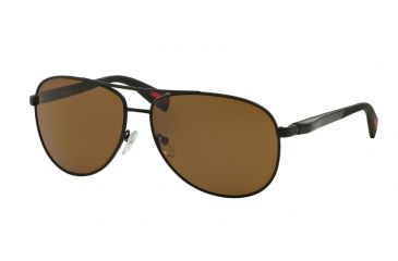 Image of Prada PS51OS Sunglasses DG05Y1-62 - Black Rubber Frame, Polar Brown Lenses