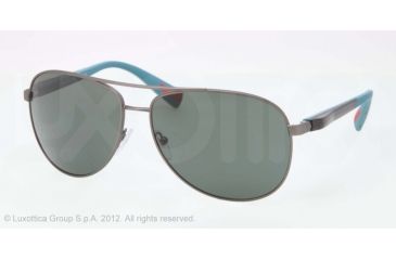 Image of Prada PS51OS Sunglasses DG13O1-62 - Gunmetal Frame, Green Lenses
