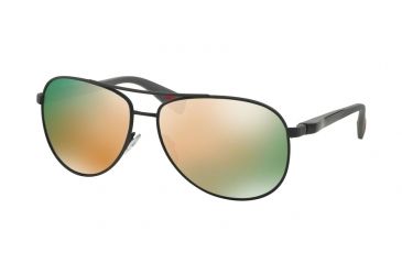Image of Prada PS51OS Sunglasses TFZ2D2-62 - Grey Rubber Frame, Grey Mirror Rose Gold Lenses