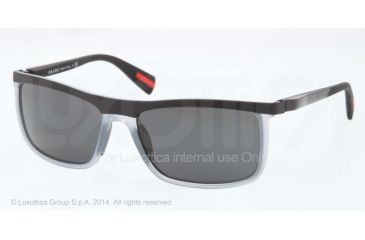 Image of Prada PS51PS Sunglasses ROT1A1-58 - Light Grey Demi Shiny Frame, Gray Lenses