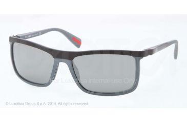 Image of Prada PS51PS Sunglasses ROW7W1-58 - Dark Grey Demi Shiny Frame, Gray Mirror Silver Lenses