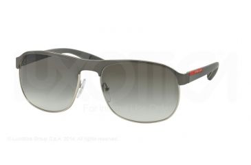 Image of Prada PS51QS Single Vision Prescription Sunglasses PS51QS-DG10A7-60 - Lens Diameter 60 mm, Frame Color Gunmetal Rubber/Steel Rubber