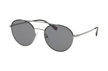 Image of Prada PS51SS Single Vision Prescription Sunglasses, 51mm, Gunmetal / Grey, PS51SS-290255-51-SV