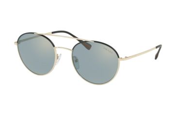 Image of Prada PS51SS Single Vision Prescription Sunglasses, 54mm, Pale Gold/Black, PS51SS-AAV298-54-SV