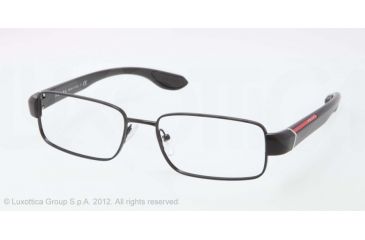 Image of Prada PS52EV Progressive Prescription Eyeglasses 1BO1O1-52 - Black Demi Shiny Frame