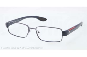 Image of Prada PS52EV Progressive Prescription Eyeglasses OAA1O1-52 - Blue Demi Shiny Frame