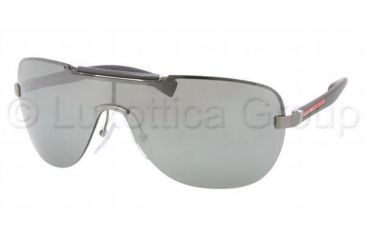 Image of Prada PS52NS Sunglasses 7CQ7W1-0136 - Gunmetal Demi Shiny Frame, Gray Silver Mirror Lenses