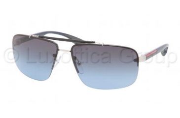 Image of Prada PS52OS Sunglasses 1BC5I1-6413 - Silver Gray Frame, Blue Gradient Lenses