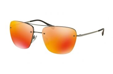Image of Prada PS52RS Sunglasses 5AV5M0-56 - Gunmetal Frame, Brown Mirror Orange Lenses