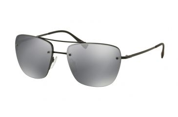 Image of Prada PS52RS Sunglasses 7AX5L0-56 - Black Frame, Light Grey Mirror Black Lenses