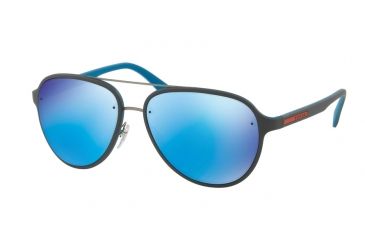Image of Prada PS52SS Sunglasses VIJ5M2-58 - Grey/blue Frame, Light Green Mirror Blue Lenses