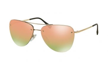Image of Prada PS53RS Single Vision Prescription Sunglasses PS53RS-ZVN5L2-57 - Lens Diameter 57 mm, Frame Color Pale Gold