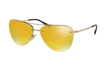 Image of Prada PS53RS Single Vision Prescription Sunglasses PS53RS-ZVN5N0-57 - Lens Diameter 57 mm, Frame Color Pale Gold