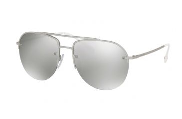 Image of Prada PS53SS Single Vision Prescription Sunglasses PS53SS-QFP2B0-59 - Lens Diameter 59 mm, Frame Color Silver Rubber