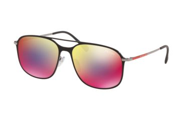 Image of Prada PS53TS Sunglasses 1BO9Q1-56 - , Dark Grey Mirror Blue/red Lenses