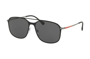 Image of Prada PS53TS Prescription Sunglasses, 56mm, Black Rubber/gunmet Rubber, PS53TS-DG05S0-56-SV