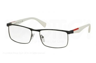 Image of Prada PS54FV Eyeglass Frames DG11O1-53 - Black Rubber/Gunmetal Rubber Frame