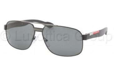 Image of Prada PS54MS Sunglasses 1BO1A1-5913 - Black Demi Shiny Gray