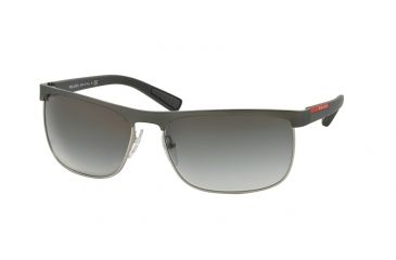 Image of Prada PS54QS Sunglasses DG10A7-63 - Gunmetal Rubber/Steel Rubber Frame, Grey Gradient Lenses