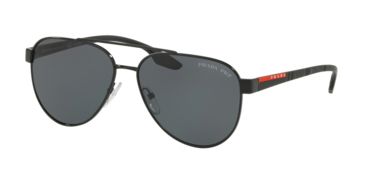 Image of Prada PS54TS Sunglasses 1AB5Z1-58 - Black Frame, Polar Grey Lenses