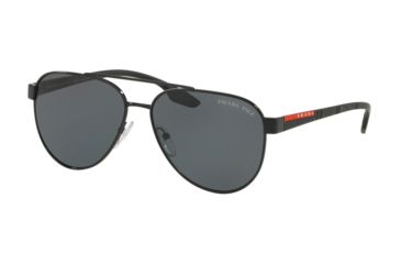 Image of Prada PS54TS Sunglasses 1AB5Z1-61 - Black Frame, Polar Grey Lenses