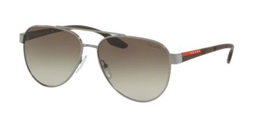 Image of Prada PS54TS Sunglasses 5AV1X1-58 - Gunmetal Frame, Green Gradient Lenses