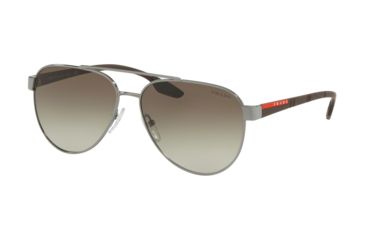 Image of Prada PS54TS Sunglasses 5AV1X1-61 - Gunmetal Frame, Green Gradient Lenses