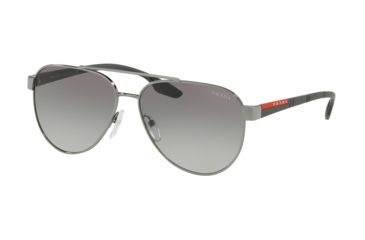 Image of Prada PS54TS Sunglasses 5AV3M1-58 - Gunmetal Frame, Grey Gradient Lenses