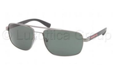Image of Prada PS55NS Sunglasses 5AV3O1-6016 - Gunmetal Frame, Green Lenses