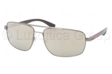 Image of Prada PS55NS Sunglasses 7JO1C0-6016 - Gunmetal Demi Shiny Frame, Mirror Gold Lenses