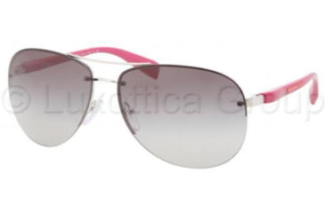 Image of Prada PS56MS Sunglasses 1BC3M1-6214 - Silver Frame, Gray Gradient Lenses