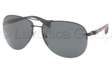 Image of Prada PS56MS Sunglasses 1BO1A1-6214 - Black Demi Shiny Gray