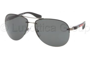 Image of Prada PS56MS Sunglasses 5AV1A1-6214 - Gunmetal Frame, Gray Lenses