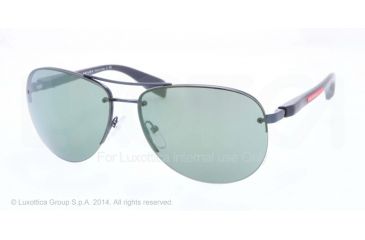 Image of Prada PS 56MS 65 PS56MS Single Vision Prescription Sunglasses PS56MS-ACC3C0-65 - Lens Diameter 65 mm, Frame Color Blue Demishiny
